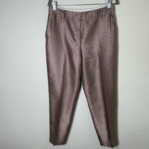 Kate Spade Lewitt Margaux Crop Ankle Satin Trousers Pants Size 6 Windowpane